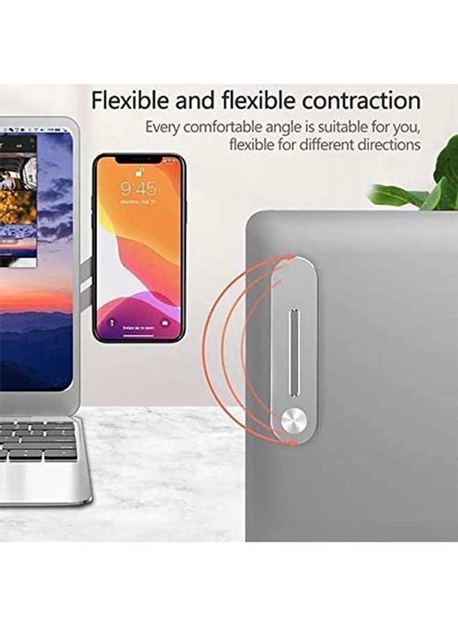 Generic - Universal Aluminum Side Mount Magnetic Rotatable Cell Phone Mount For Laptop Screen Silver - Image 1