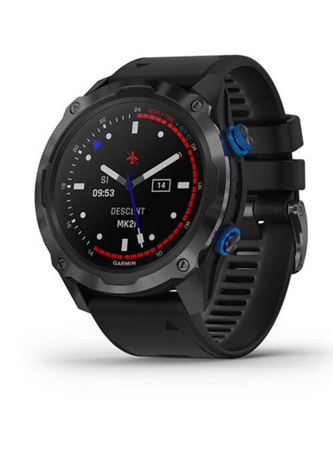 Descent Mk2I - 52MM - Up To 16 Days Of Battery Life - 1.4"inch Sunlight- Visible Display, Scratch Resistant, Sapphire Crystal, Heart Rate Monitor, All Day Stress Monitor, Advanced GPS Features, Dive Features, iOS and Android Compatible Black
