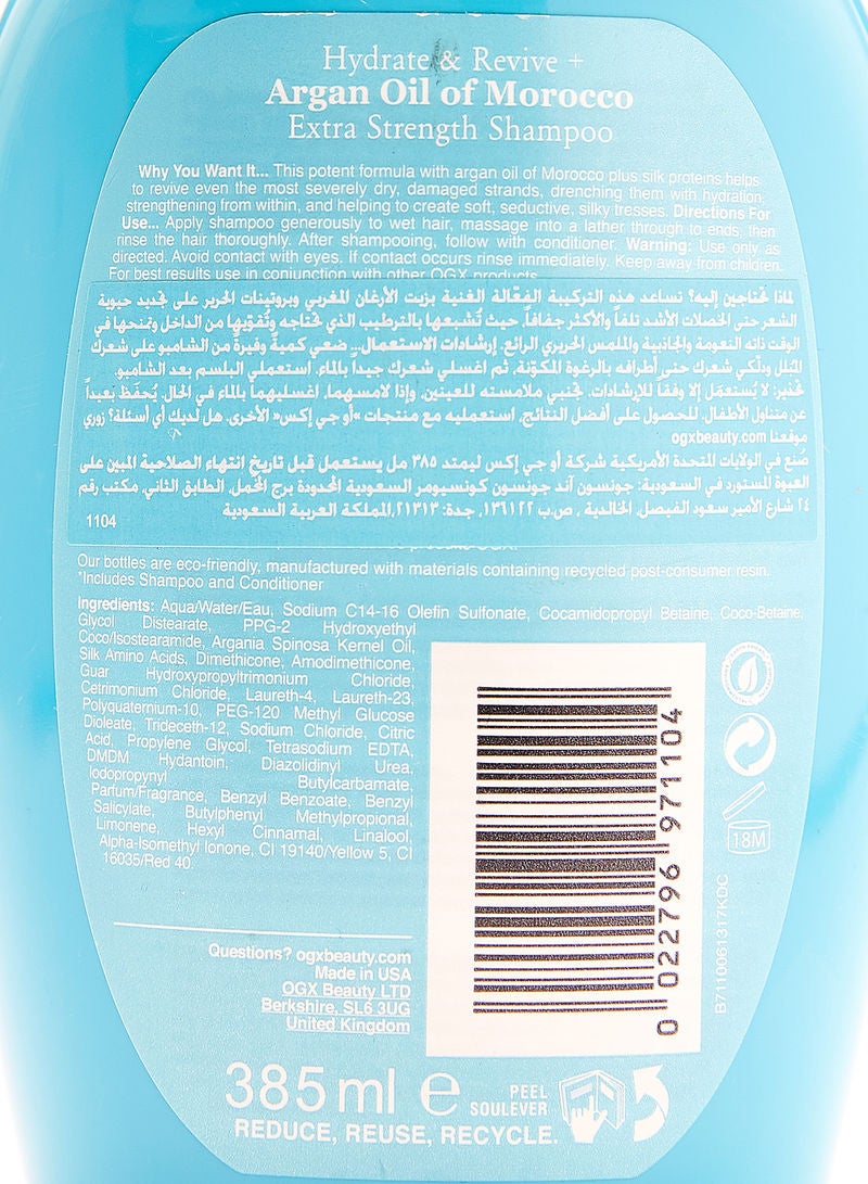 Ogx Extra Strength Hydrate And Revive With Argon Oil Shampoo Clear 385ml  - Image 3