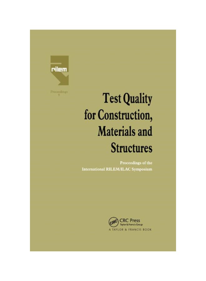 Test Quality For Construction, Materials And Structures paperback english - 14 Dec 2019 