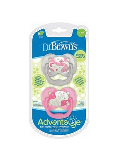 2-Piece Glow In The Dark Advantage Pacifier With Holder