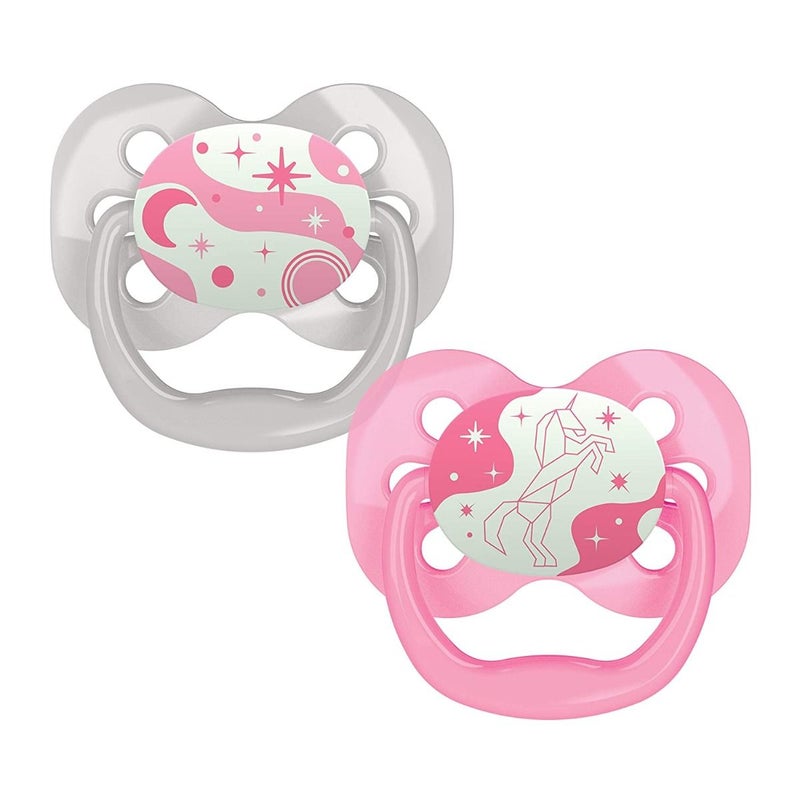 Dr. Brown’s - 2-Piece Glow In The Dark Advantage Pacifier With Holder - Image 1