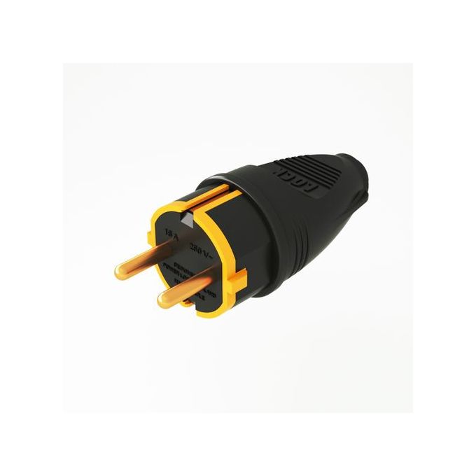 iLOCK - Male Plug 16 A 250 V 3500 Watt Black/Yellow - Image 1