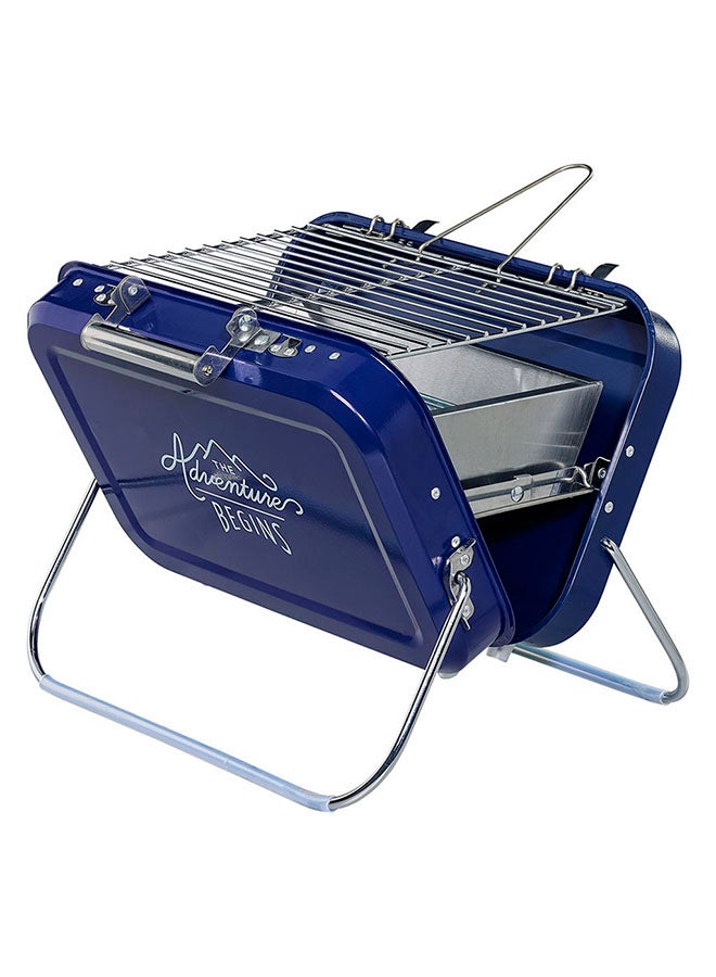 GENTLEMEN'S HARDWARE Portable Stainless Steel Charcoal Barbeque Grill With Coal Tray Blue/Silver 13X12X16inch  - Image 3