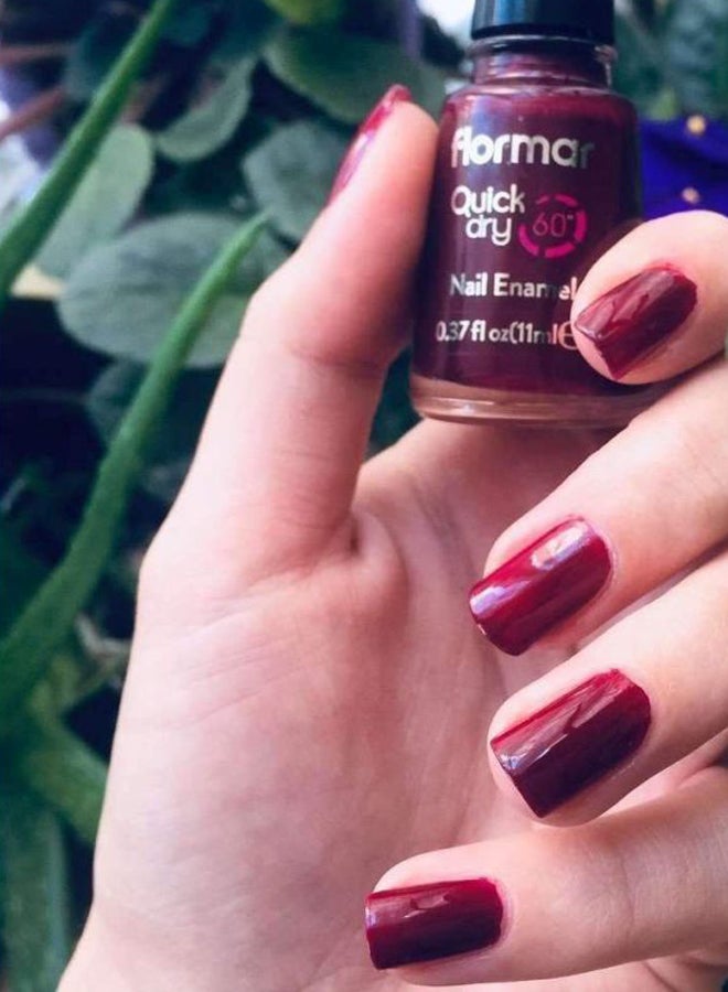 flormar Quick Dry Nail Enamel QD21 Blackstar Red - Image 3