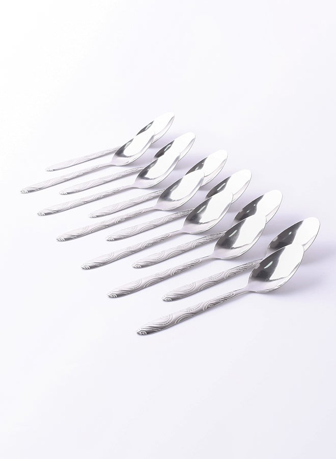 طقم ملاعق صغيرة - 12 قطعة فضي 14x4x2سم - Image 2