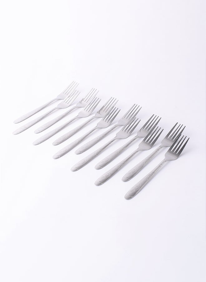 طقم شوك عشاء من الستانلس ستيل مكون من 12 قطعة فضي 18x4x2Ø³Ù†ØªÙŠÙ…ØªØ± - Image 2