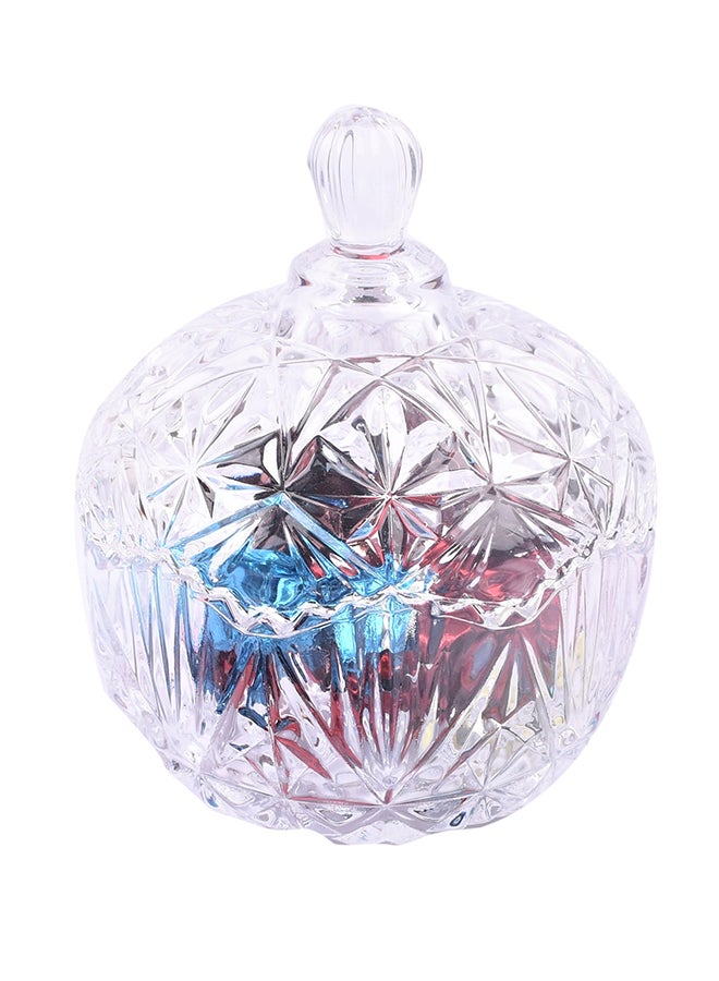 وعاء سكر زجاجي مع غطاء شفاف 11x11x10سم - Image 1