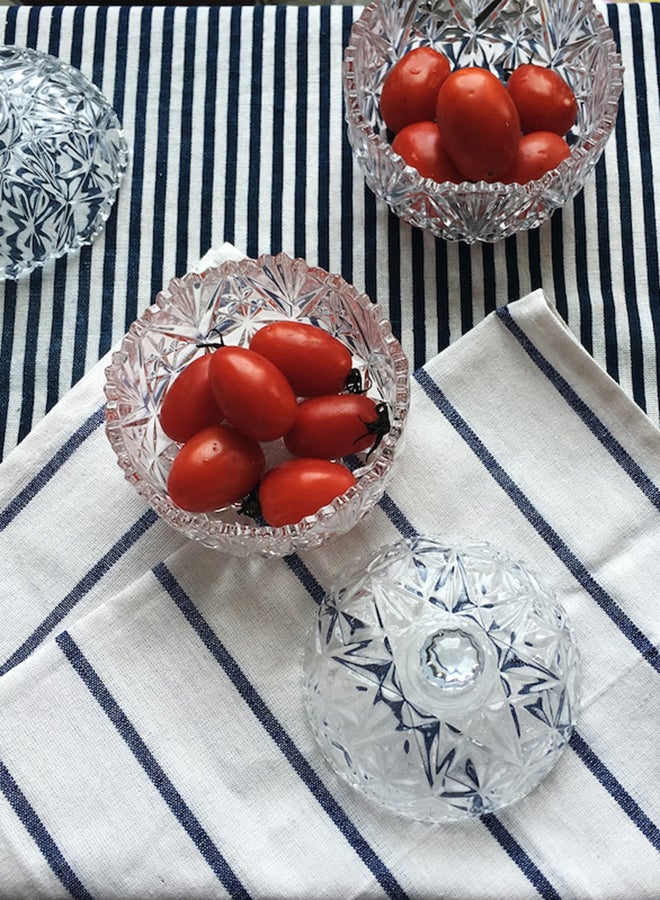 وعاء سكر زجاجي مع غطاء شفاف 11x11x10سم - Image 3