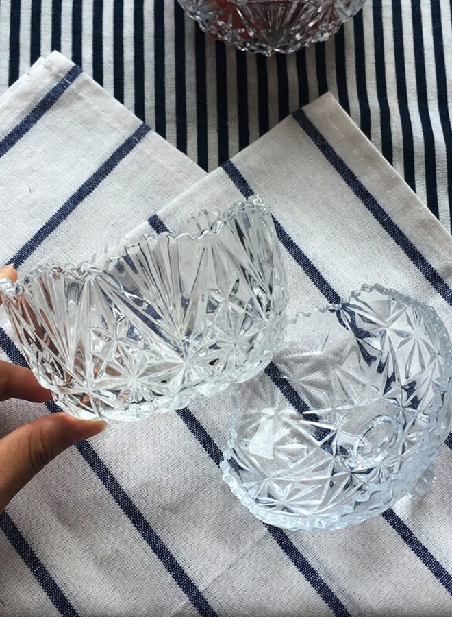 وعاء سكر زجاجي مع غطاء شفاف 11x11x10سم - Image 4