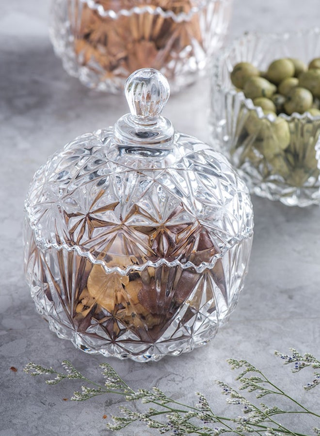 وعاء سكر زجاجي مع غطاء شفاف 11x11x10سم - Image 5