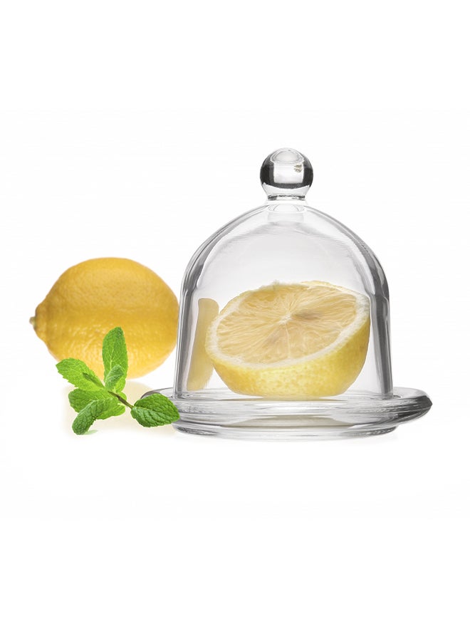 Generic Glass Dome Bell Jar With Plate Clear 13x11x12.5cm  - Image 2