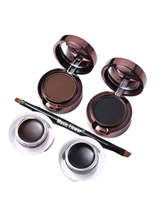Music Flower 2-In-1 Long-Lasting Gel Eye Liner And Eyebrow Powder Brown/Black  - Image 1