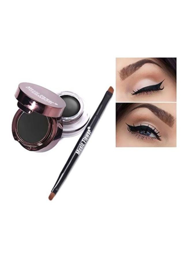 Music Flower 2-In-1 Long-Lasting Gel Eye Liner And Eyebrow Powder Brown/Black  - Image 5