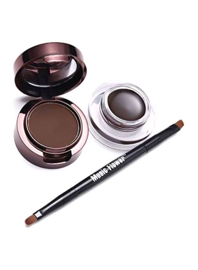 Music Flower 2-In-1 Long-Lasting Gel Eye Liner And Eyebrow Powder Brown/Black  - Image 4