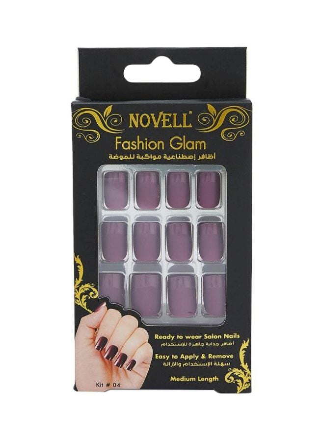 نوفل طقم الأظافر الصناعية المواكبة للموضة خمري
