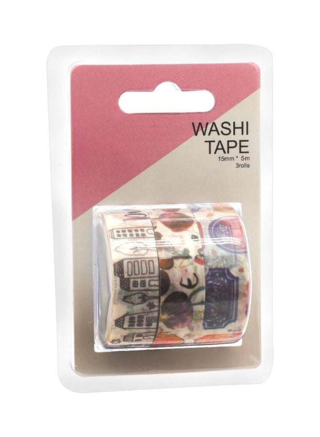 3-Piece Washi Tape Multicolour