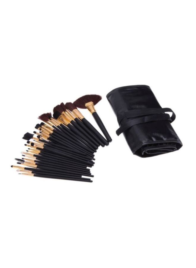 32-Piece Make Up Brush Set Black/Brown/Gold - v1604421285/N24195818A_5