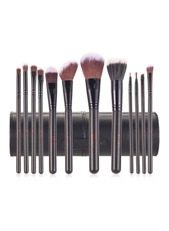 De Bela 18 12-Piece Covered Cup Brush Set Black/Brown/White - Image 2