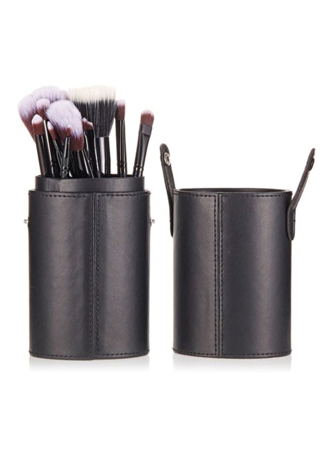 De Bela 18 12-Piece Covered Cup Brush Set Black/Brown/White - Image 3