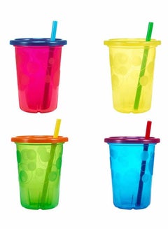 the FIRST years Take And Toss Sipper Cups With Straw, Pack Of 4, 10Oz - Multicolour  - Image 1