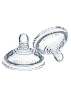 tommee tippee Closer To Nature Advanced Comfort Fast Flow Teats, 6m+, Pack Of 2 - Clear  - Image 1