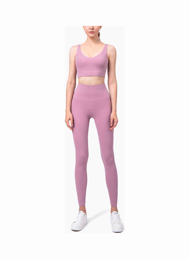 General Sports Fitness High Waist Buttocks Yoga Pants Purple  - Image 3