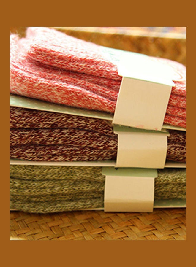 Generic - 5 Pairs Women Winter Thick Warm Soft Woolen Yarn Solid Casual Sports Socks multicolour - Image 1