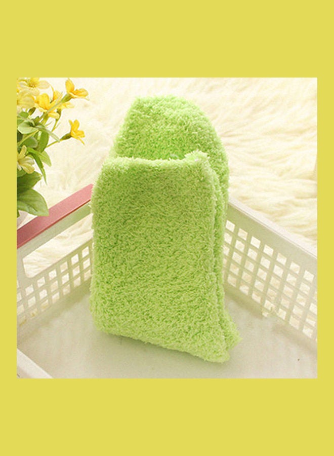 Women Girl Winter Warm Thicken Coral Fleece Fluffy Solid Color Sleep Bed Socks Pink  - Image 5