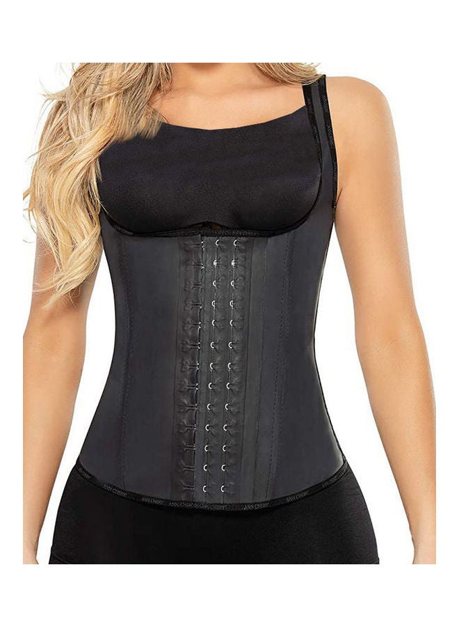 Ann Chery Latex Vest Corset Black  - Image 1