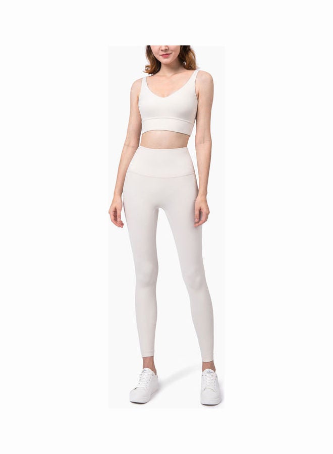 General Sports Fitness Pants High Waist Buttocks Yoga Pants beige  - Image 3