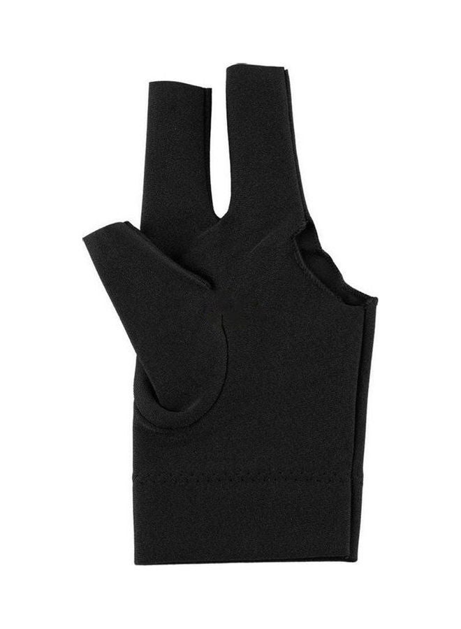 1Pc Spandex Snooker Billiard Cue Gloves Pool Left Hand Open Three Finger Glove Black  - Image 1