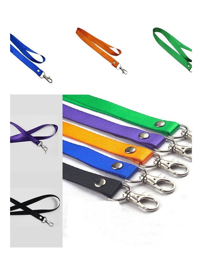 Generic - Neck Strap Key Phone ID Badge Whistles Lanyard Holders Metal Lobster Clasps Clip Black - Image 1