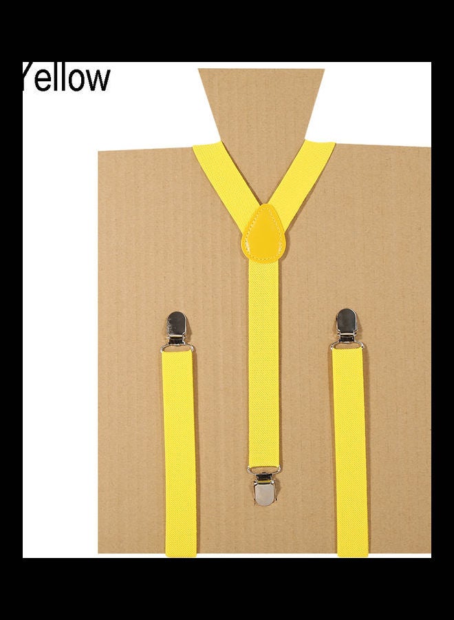 Generic - Unisex Elastic Y-Shape Braces Men's Women's Adjustable Clip-on Suspenders Yellow - Image 1