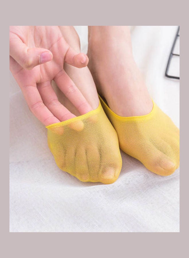 1 Pair Women Solid Color Anti-slip Boat Loafer Invisible Nylon Breathable Socks Pink - Image 4