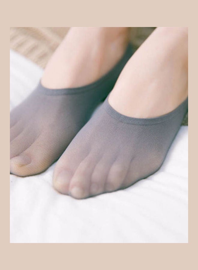 1 Pair Women Solid Color Anti-slip Boat Loafer Invisible Nylon Breathable Socks Pink - Image 5