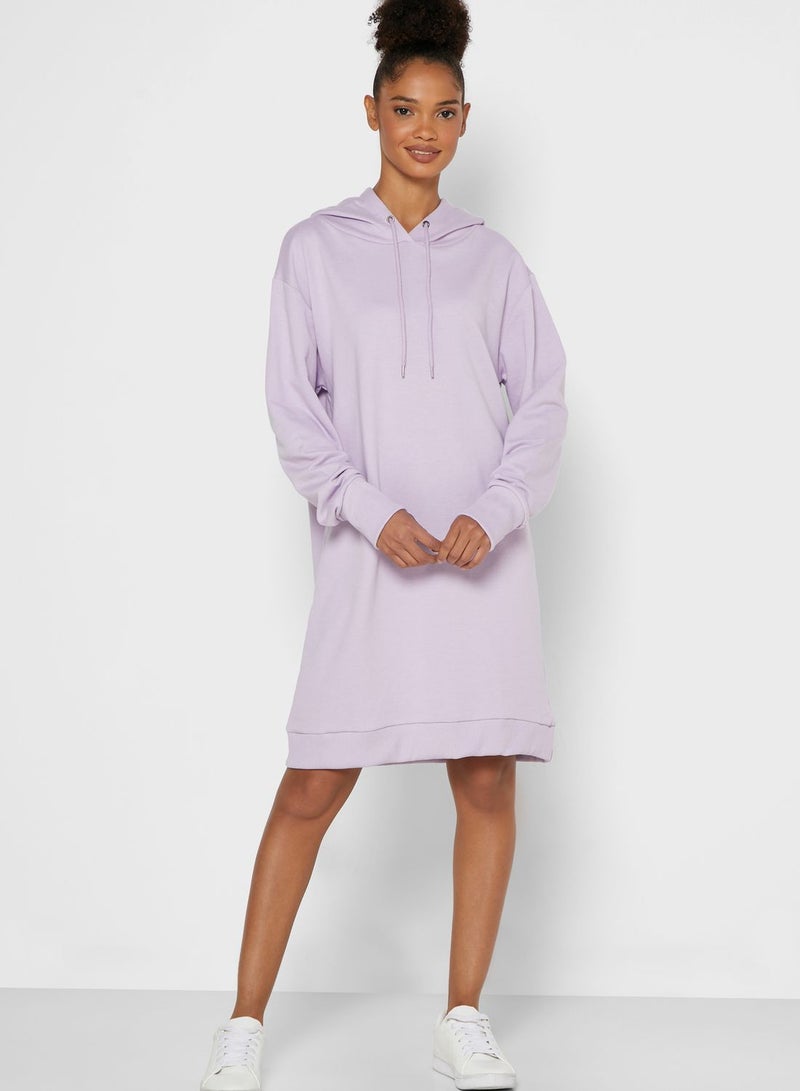 Ginger Basics Hooded Long Sleeve Midi Dress Purple  - Image 1