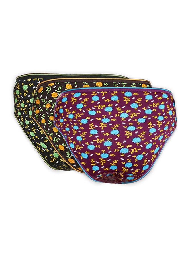 Bodycare Pack Of 3 Printed Cotton Brief Multicolour - Image 3