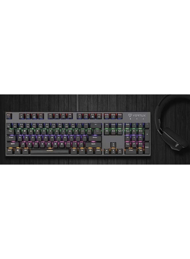 VERTUX - Tactical  Gaming Keyboard with  Outemu Blue Switches & All keys Antighosting- wired - Image 1