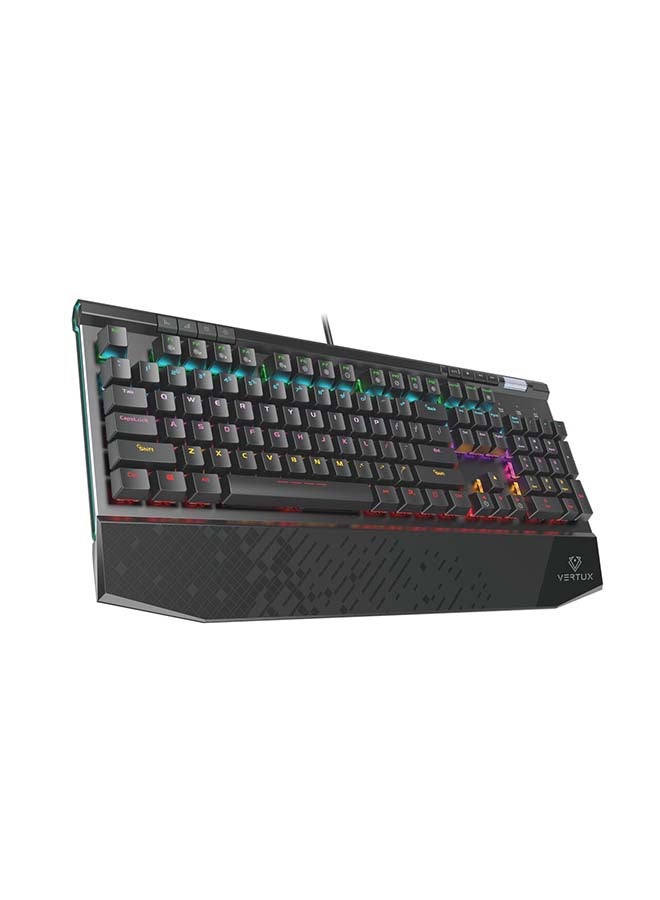 VERTUX - Tungsten Hyper Action Mechanical Gaming Keyboard MX Cherry Black with Volume Scroller- wired - Image 1