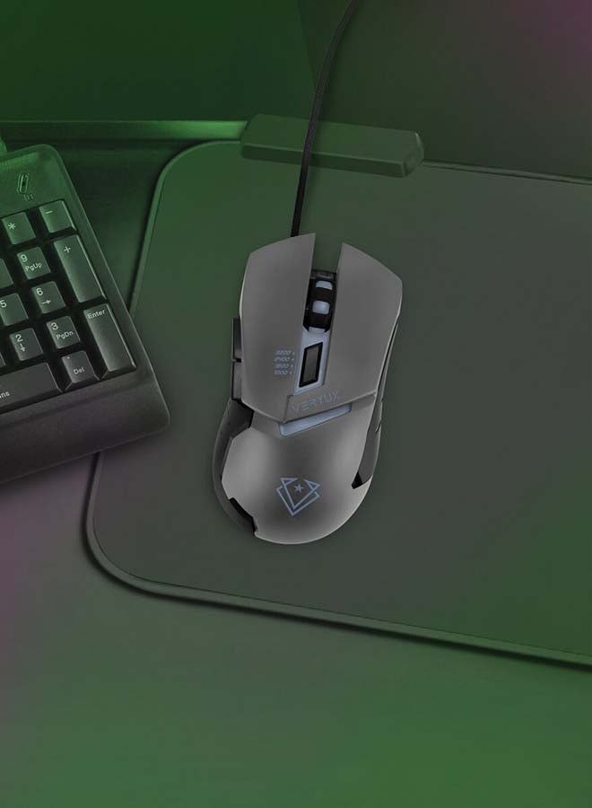 VERTUX Dominator Quick Response Ergonomic Gaming Mouse upto 3200 DPI Grey  - Image 2
