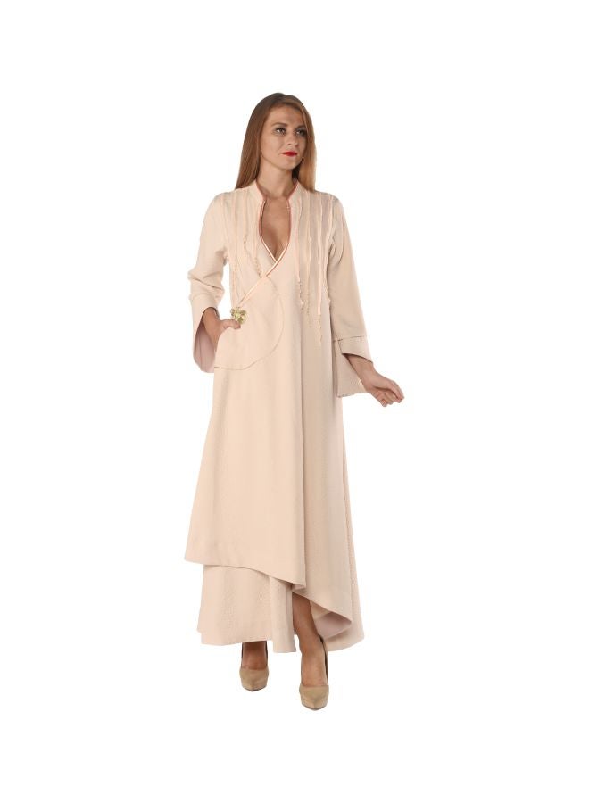 Sana'a Kayum Solid Maxi Dress Peach/Gold  - Image 1