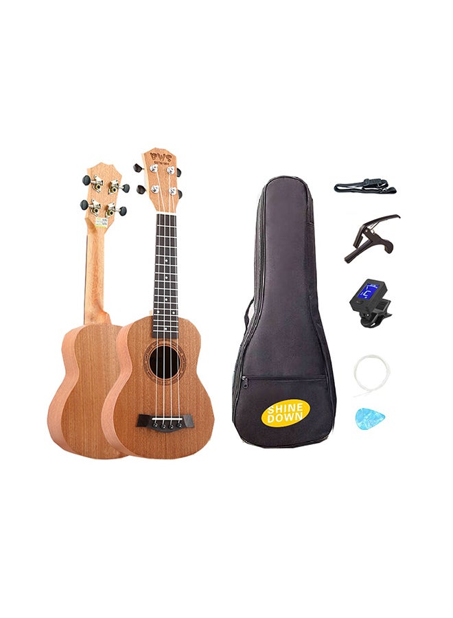 SHINEDOWN BWS SOPRANO Ukulele Spruce Sapele Ukulele 21 inch Ukelele Set with Bag Capo,Tuner,Strap,Pick,and Extra Strings