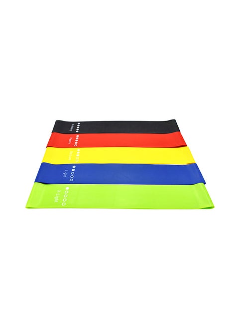 5-Piece Sports Exercise Resistance Loop Bands Set 18 x 11cm
