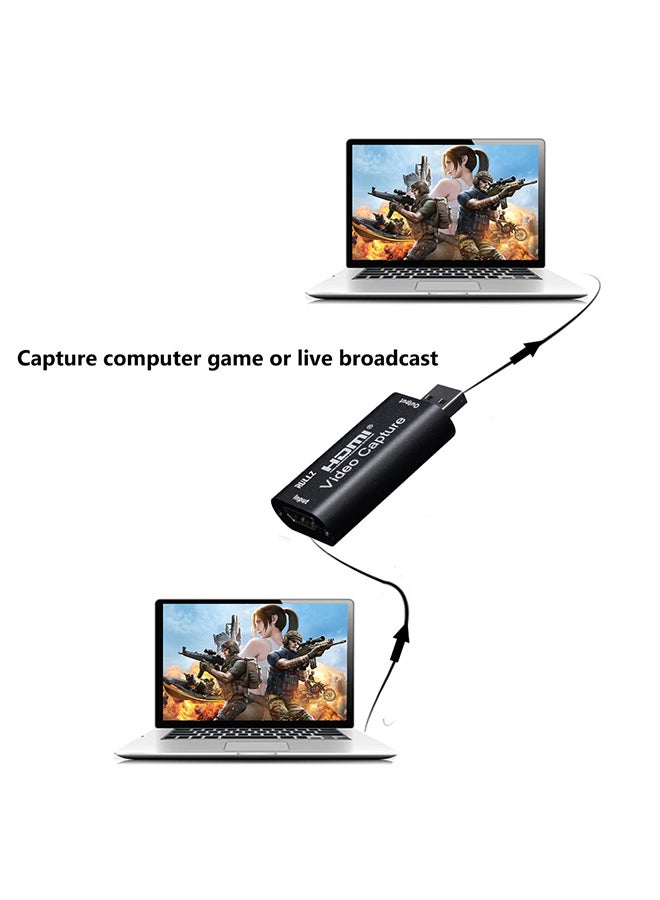 Generic - USB 2.0 HDMI One-Channel Video Capture Card 1080P HD Live Streaming Recorder Box Black - Image 1