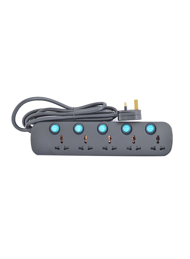 Terminator 5 Way Universal Power Extension Socket Black 5meter  - Image 1