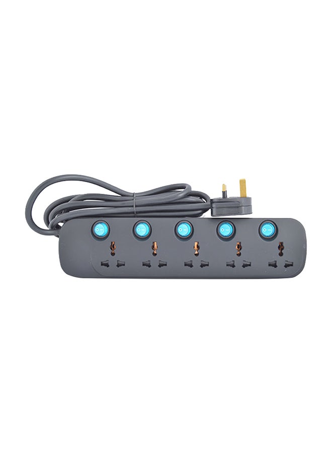 Terminator 5 Way Universal Power Extension Socket Black 3meter  - Image 1