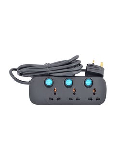 Terminator 3 Way Universal Power Extension Socket Black 5meter  - Image 1