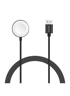 Apple Watch Charging Cable, MFi Certified Magnetic Wireless 5W Fast Charger to USB-A Connector Cable, 1M Anti-Tangle Cord with Over-Charging Protection for Apple Watch Series 5,4,3,2,1, AuraCord-A Black