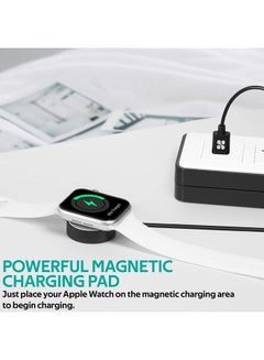 PROMATE Apple Watch Charging Cable, MFi Certified Magnetic Wireless 5W Fast Charger to USB-A Connector Cable, 1M Anti-Tangle Cord with Over-Charging Protection for Apple Watch Series 5,4,3,2,1, AuraCord-A Black  - Image 2